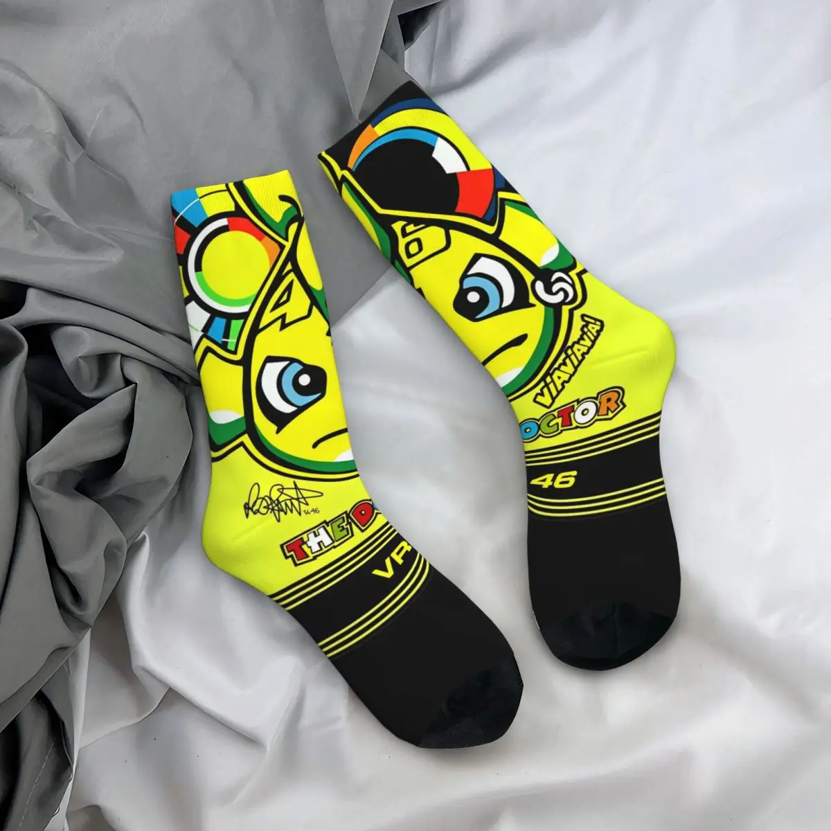 Motorcycle Racing Motor Socks Men Women Polyester Fashion Rossi-Race Socks Novelty Spring Summer Autumn Winter Stockings Gift