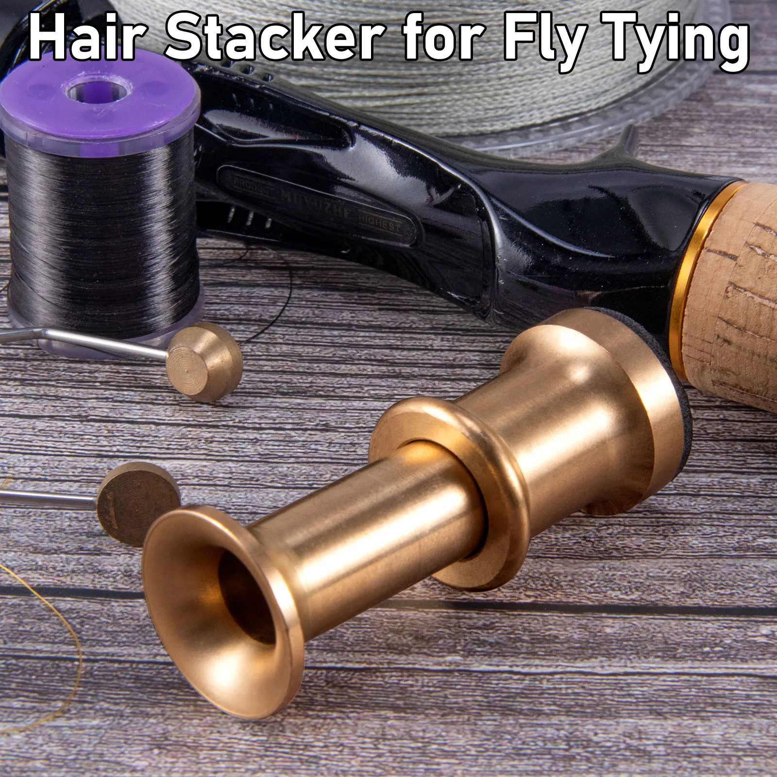 

Латунный держатель для волос ﻿ Инструмент для вязания мушек из оленьего и телячьего волоса, для сухих стримеров, стимуляторов и мушек, съемный, 5,7 см