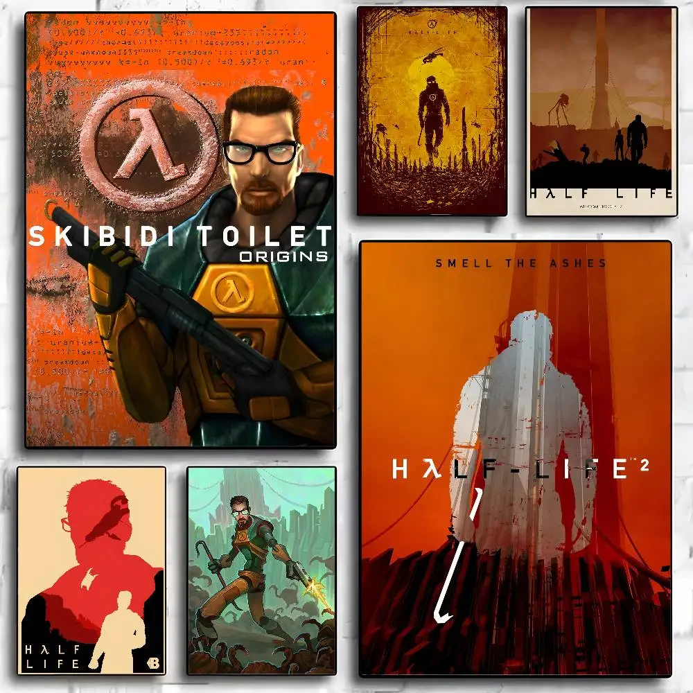 لعبة H-Half-Life-E ملصق عالي الجودة مطبوع لديكور المنزل جدار الفن جدارية غرفة زخارف للحانات #1