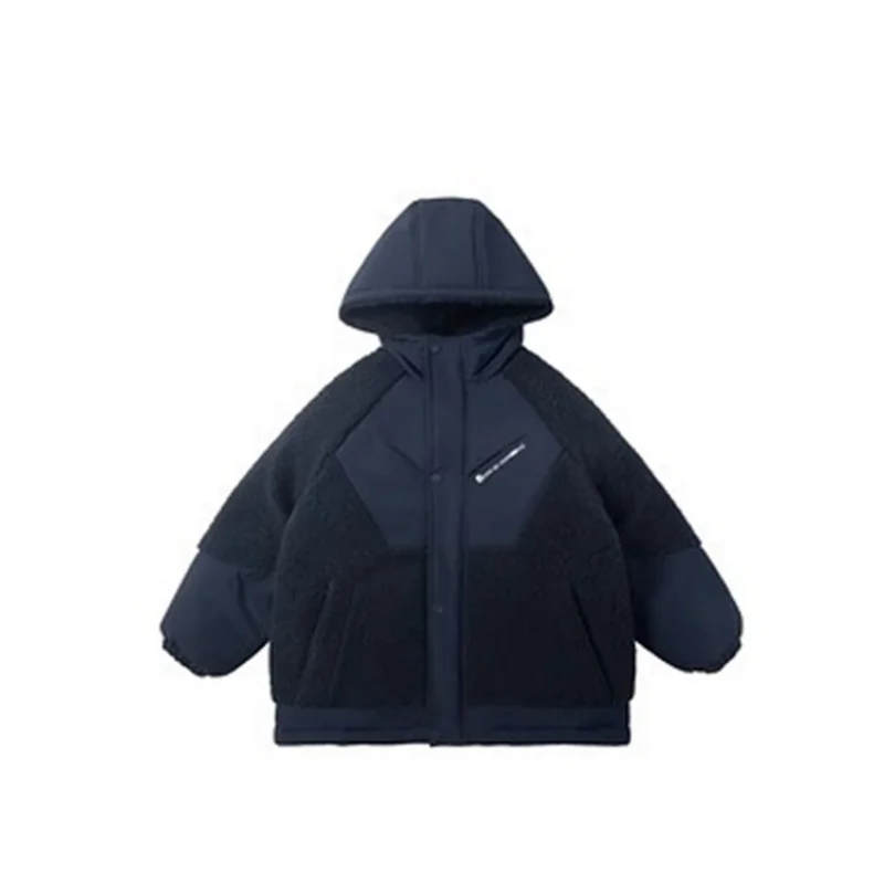 Boys Coat Cotton Jacket Windbreak Outerwear 2024 Navy Blue Winter Autumn Thicken Warm Skiing Christmas Gift Children's Clothing