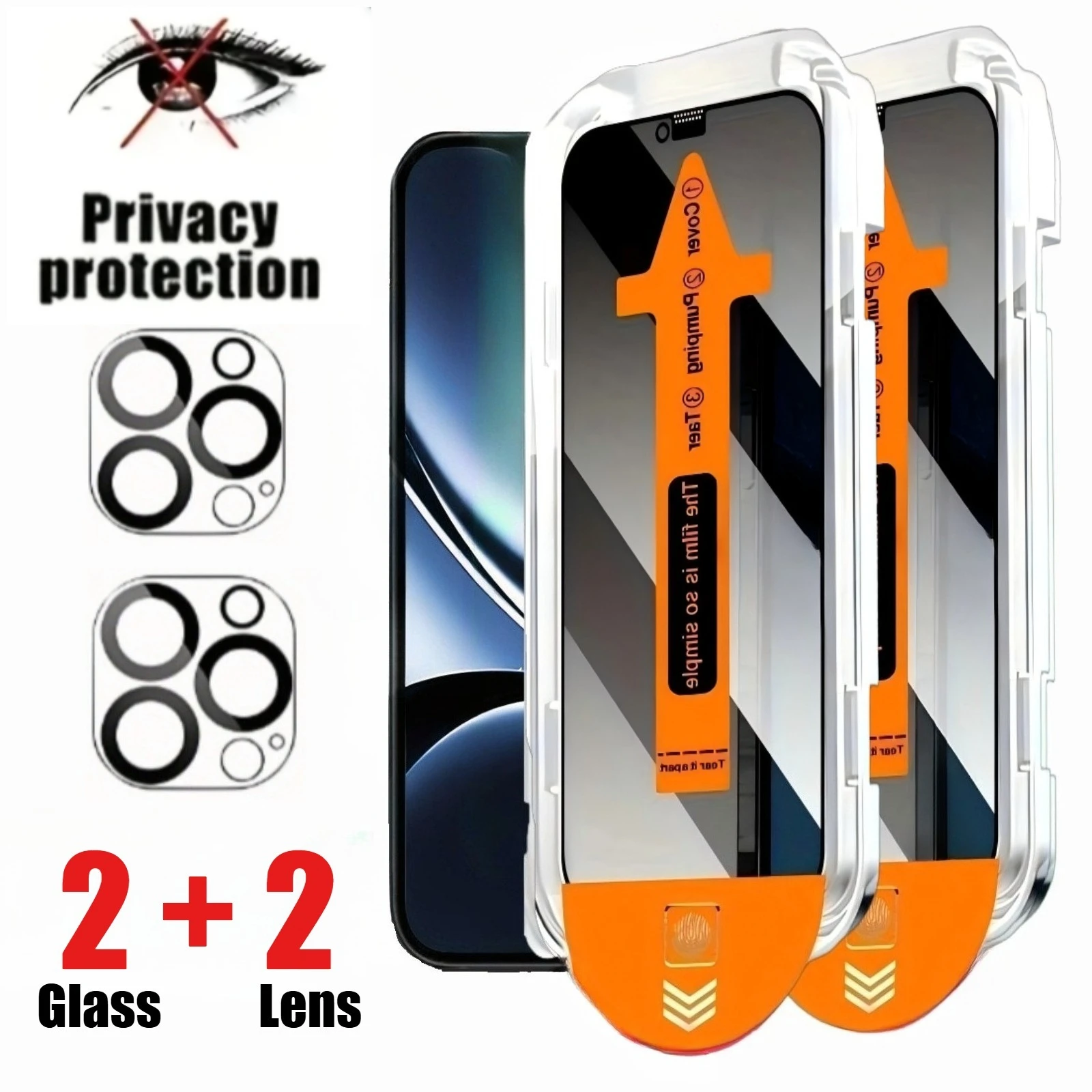 

4-в-1 антишпионская полноэкранная защитная пленка для iPhone 17 16 15 Pro Max 17 Air Camera Lens Film для iPhone 16 15 Plus 14 13 12 11 Pro