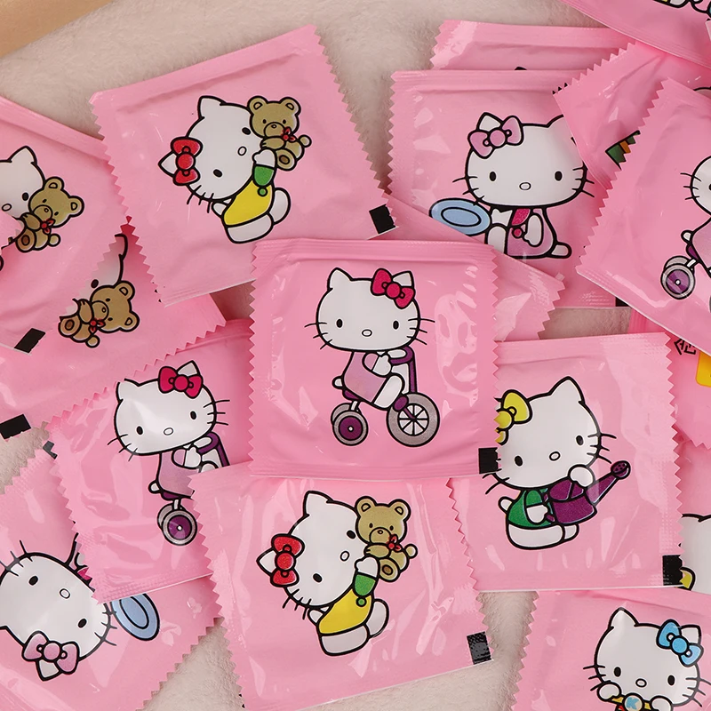 50/100 pezzi guanti monouso portatili Hellokitty guanti trasparenti pacchetto indipendente accessori da cucina per sala da pranzo