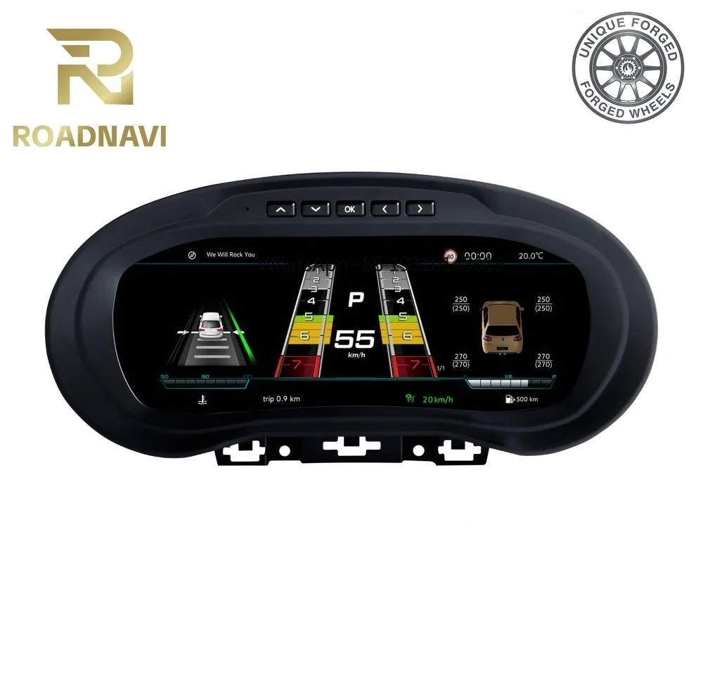 Velocímetro para Auto 26style BC RoadNavi para Volkswagen Polo 2012-2018, Panel de Instrumentos Digital LCD, Cabina Virtual para Auto