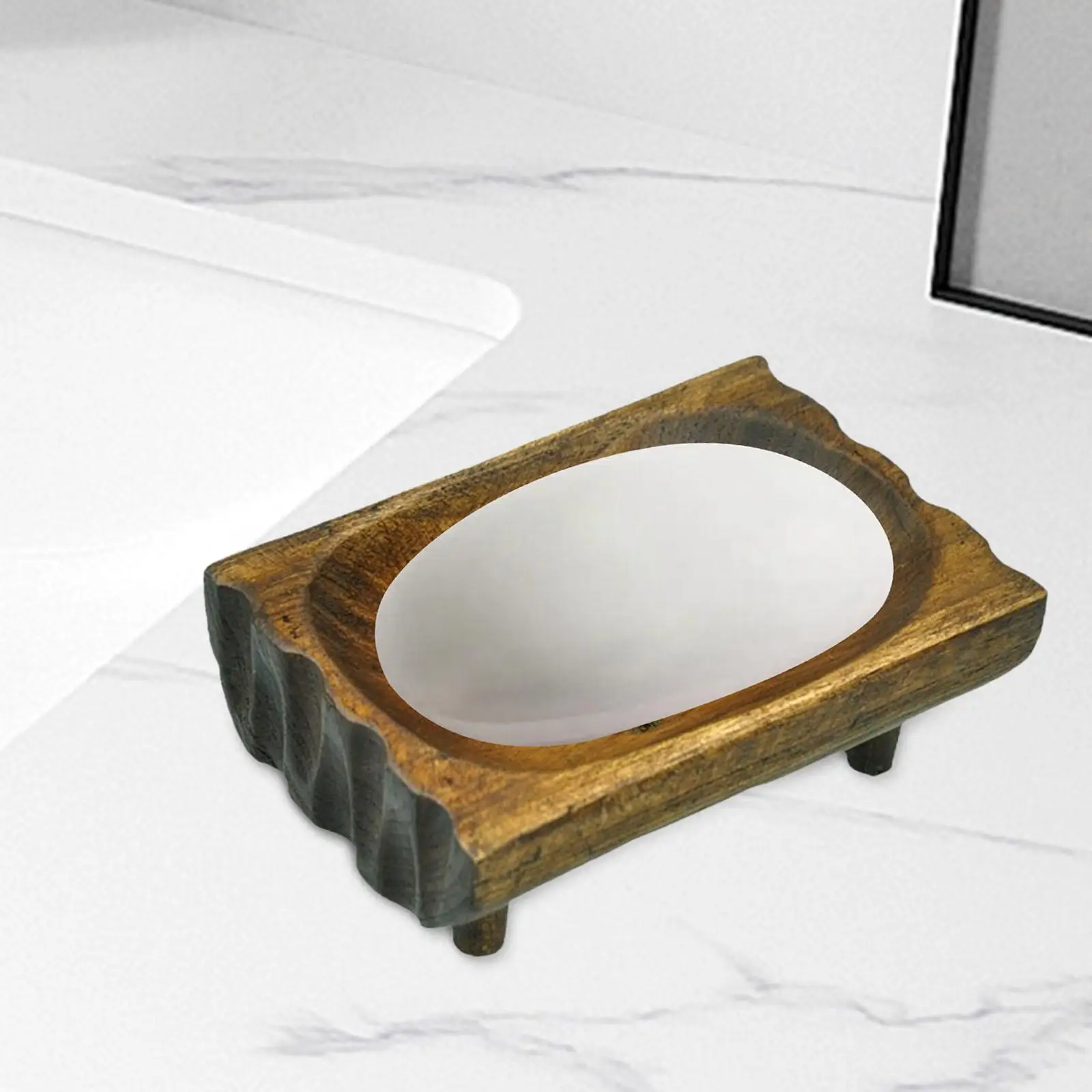 Wood Soap Holder Decorative Handmade Soap Stand for Bathroom Shower Kitchen