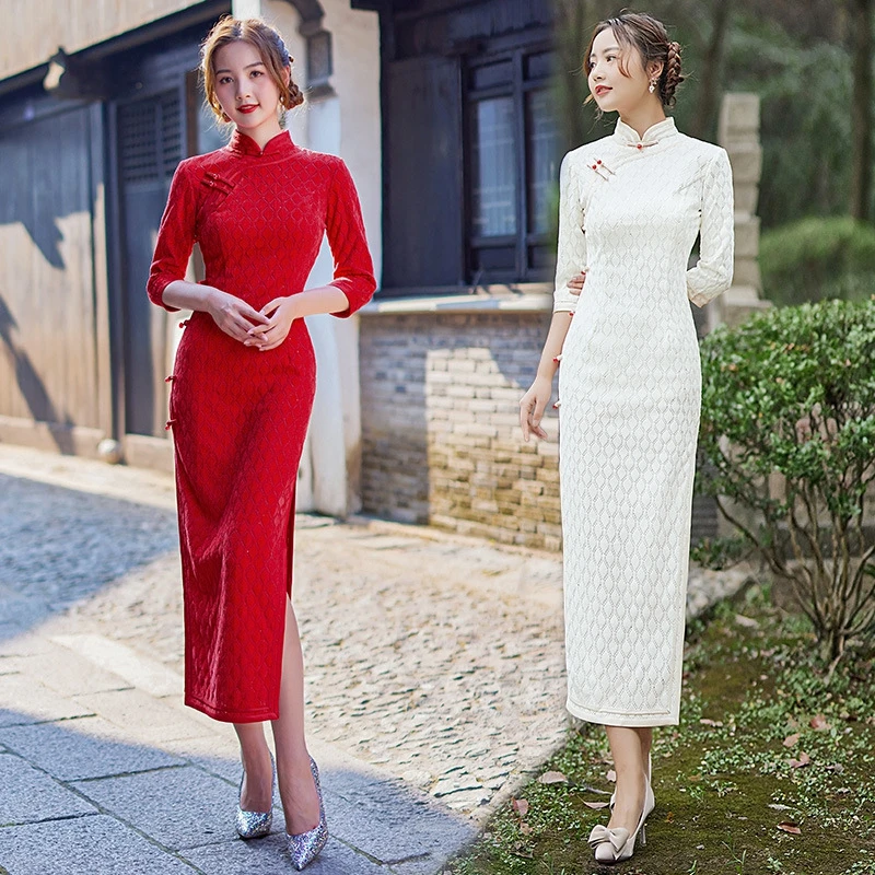 New Qipao Women Slim Chinese Traditional Dress Hanfu Robe Orientale Vintage Vestido Chino Mujer China Style Harajuku Cheongsams