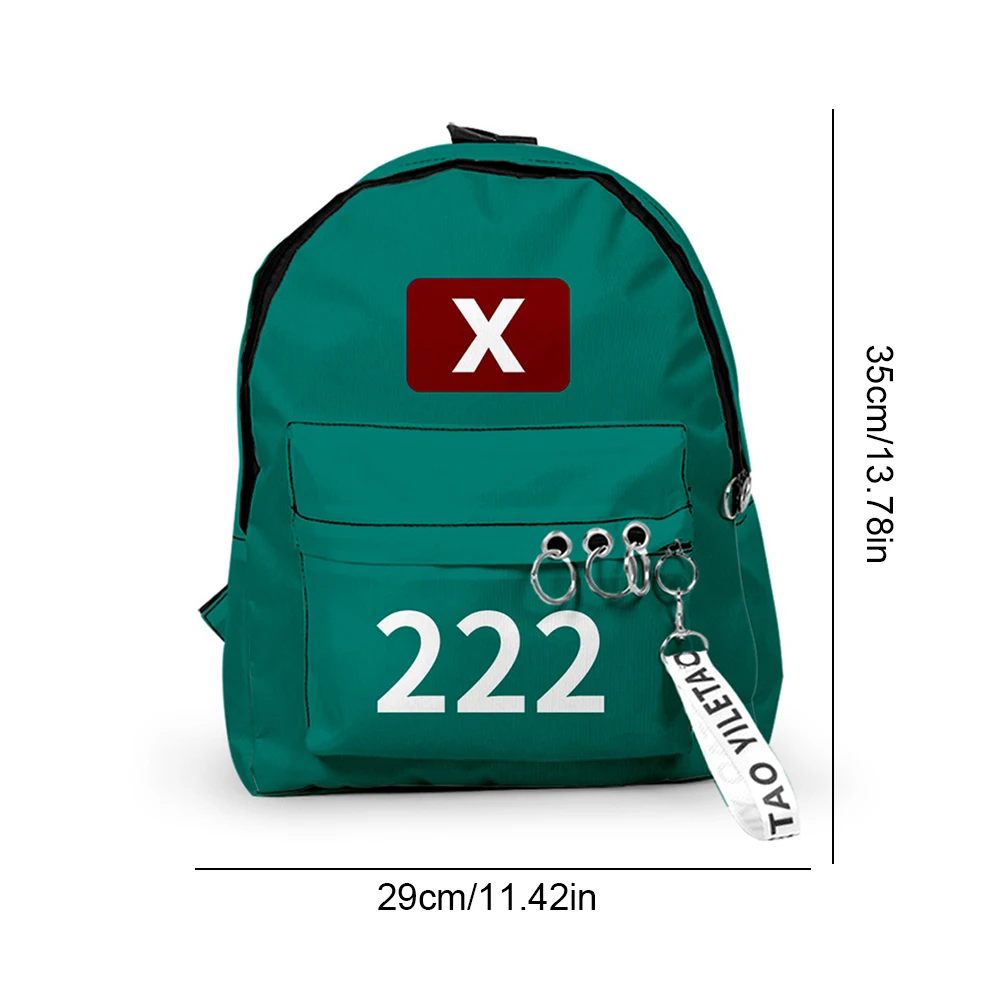 Korea Game Season2 Shoulder Bags Unisex Solid Printing Outdoor Sports Daypacks Student Large Capacity for TV Series Fans