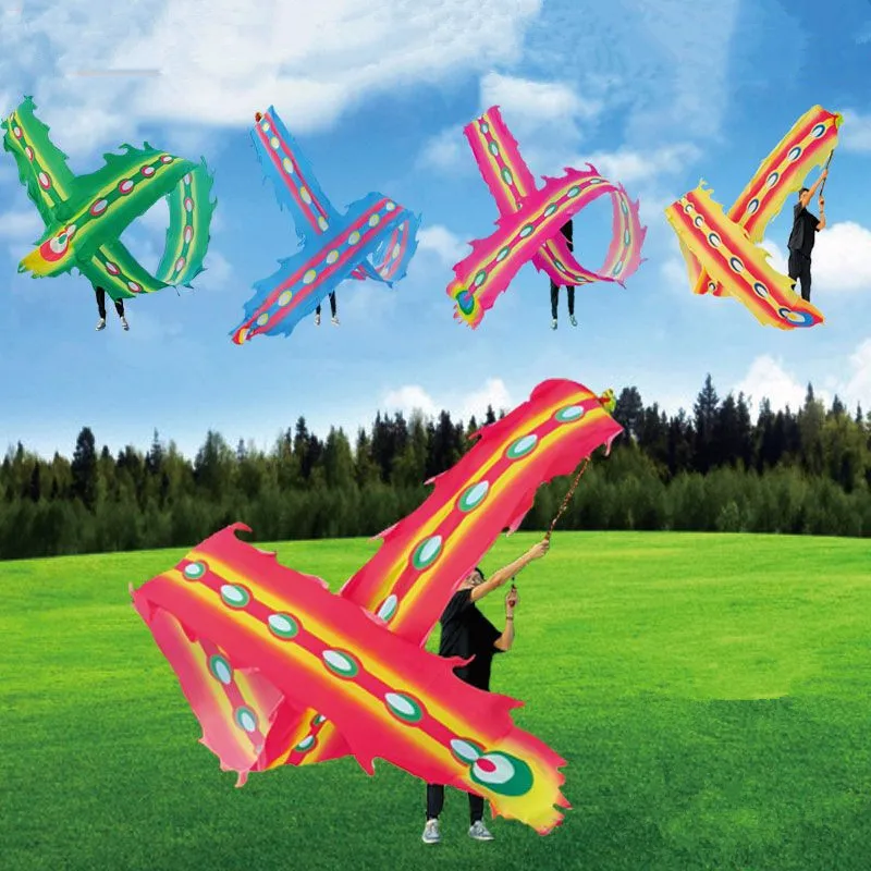 6/810 Meters Swinging Ball Dragon Dance New Year Festival Ribbon Dance Chinese Dragon Traditional Performance Outdoor Practice