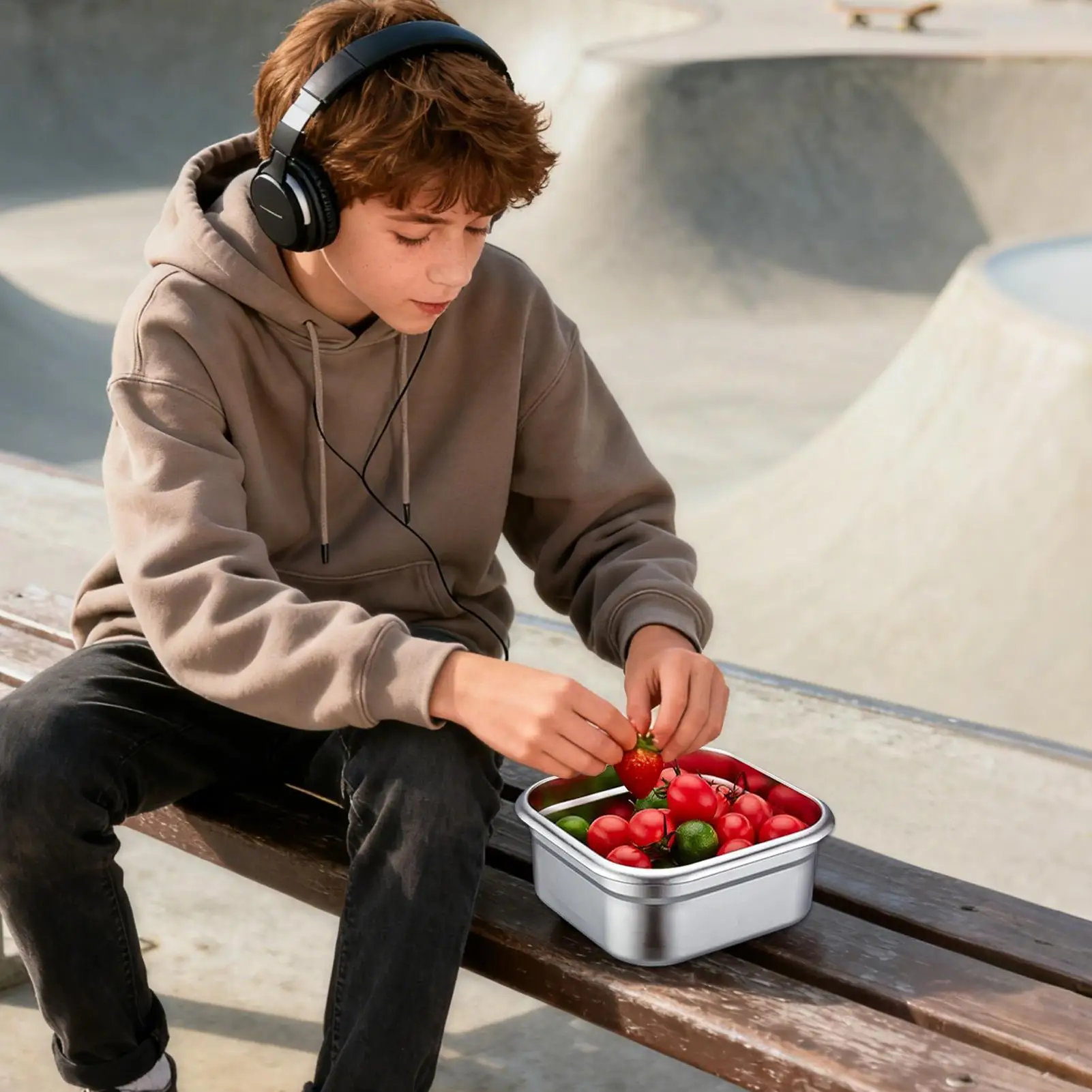 

Контейнеры для хранения продуктов питания из нержавеющей стали с крышками, многоразовые металлические контейнеры для еды prep, безопасные коробки для обеда и закусок с морозильной камерой