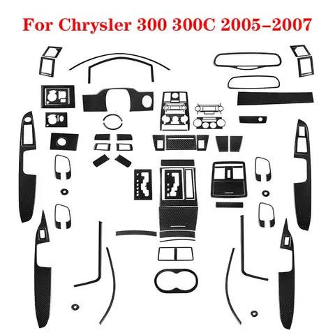 크라이슬러 300 300C 2005 2006 2007 자동차 인테리어 장식 액세서리 탄소 섬유 블랙 다양한 부품 스타일링 스티커