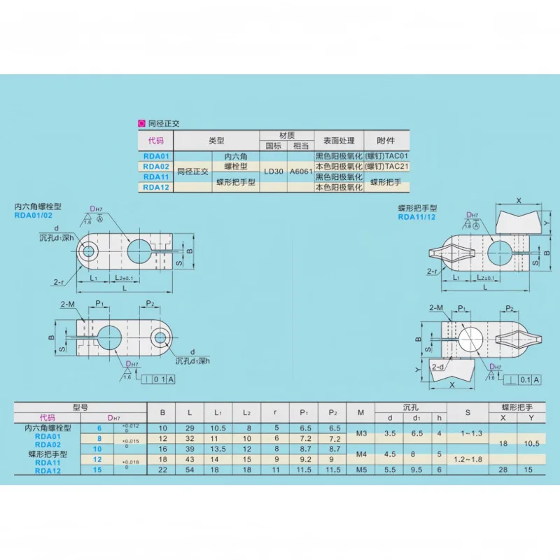 Pilier de Type Ultra Simple ALKC, pince croisée RDA01, bloc de fixation d'axe optique, connecteur de support ALKW RDA02, 1 pièce