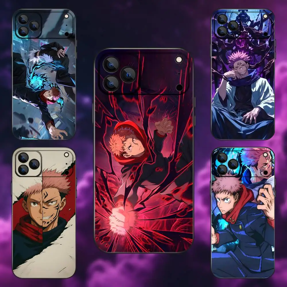 

Anime J-Jujutsu B-Battle Phone Case For iPhone 17,16,15,14,13,12,Pro,Max,Plus,E,SE4,Air,Mini Black Soft Box