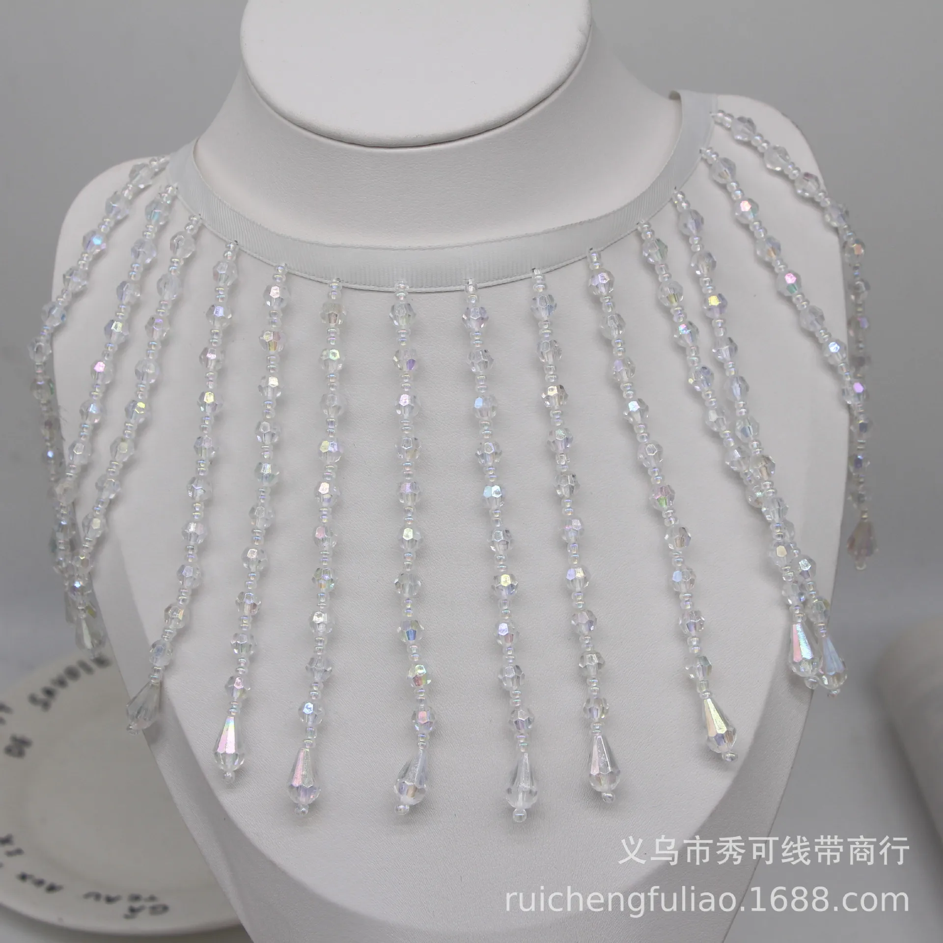 2Yards Elegant Tassel Crystal Fringe Tassel Trim Ribbon Dance Costume Wedding Dress Fabric Diy Trim Ribbon Beaded Sewing Tassel