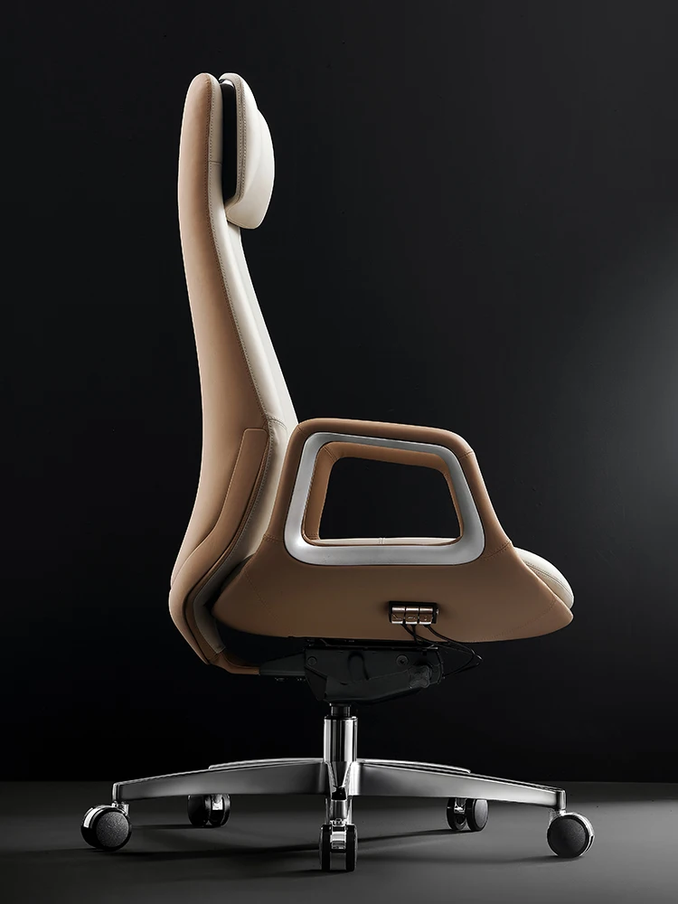 

Leather boss chair Ergonomic seat Computer chair Household reclining