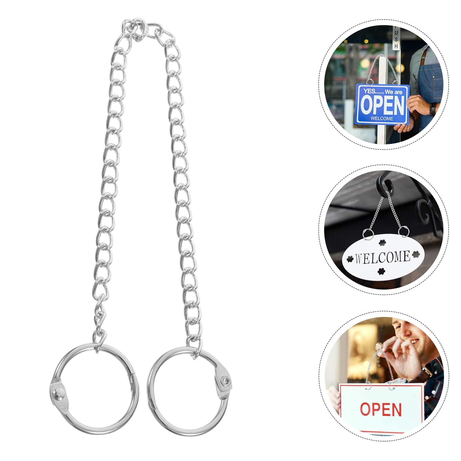 

10Pcs Metal Chain Sturdy Picture Hanging Chain with Safety Hooks for Stained Glass Window Panels Bird Feeders Suncatchers