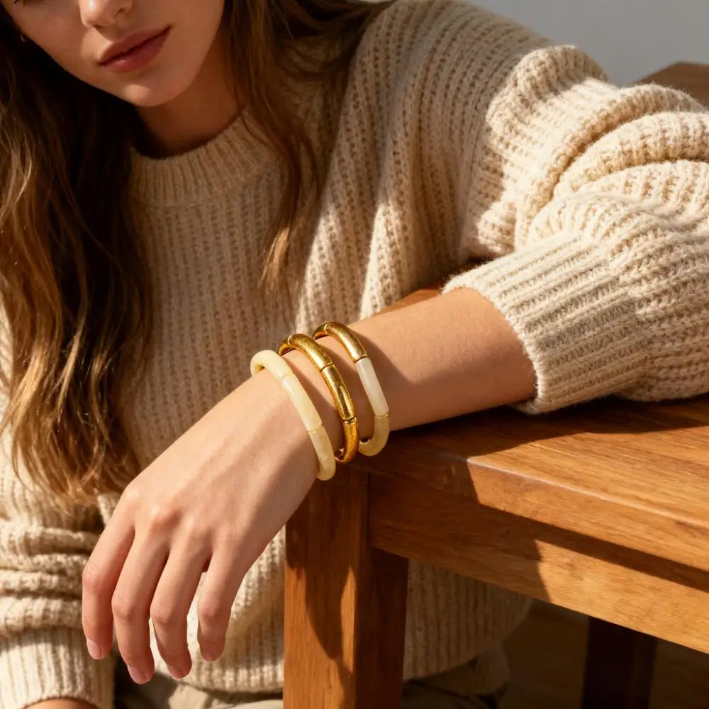 3Pcs Stackable Beig…