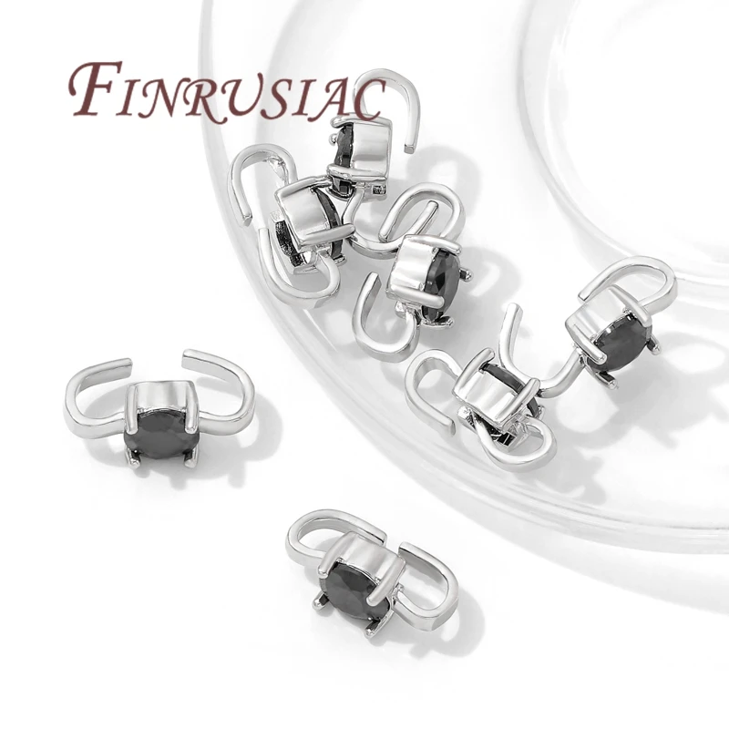 Rhodiniertes Messing-Verbindungsstück für Schmuck, Verschluss für Armband-Zubehör, DIY-Schmuckherstellungszubehör, Halsketten-Zubehör