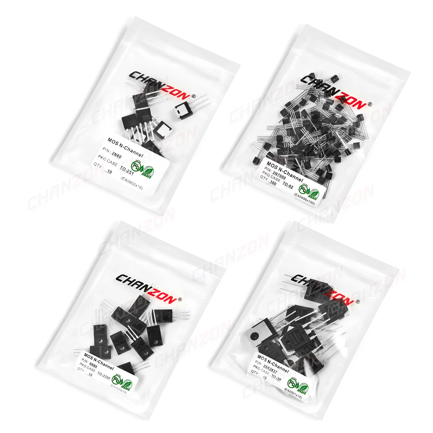 Оригинальный 2N7000 BS170 CS1N60 2SK2837 2SK3878 2N60 8N80 N-Channel Mosfet транзистор TO-92 TO-3P TO-251, встроенная схема