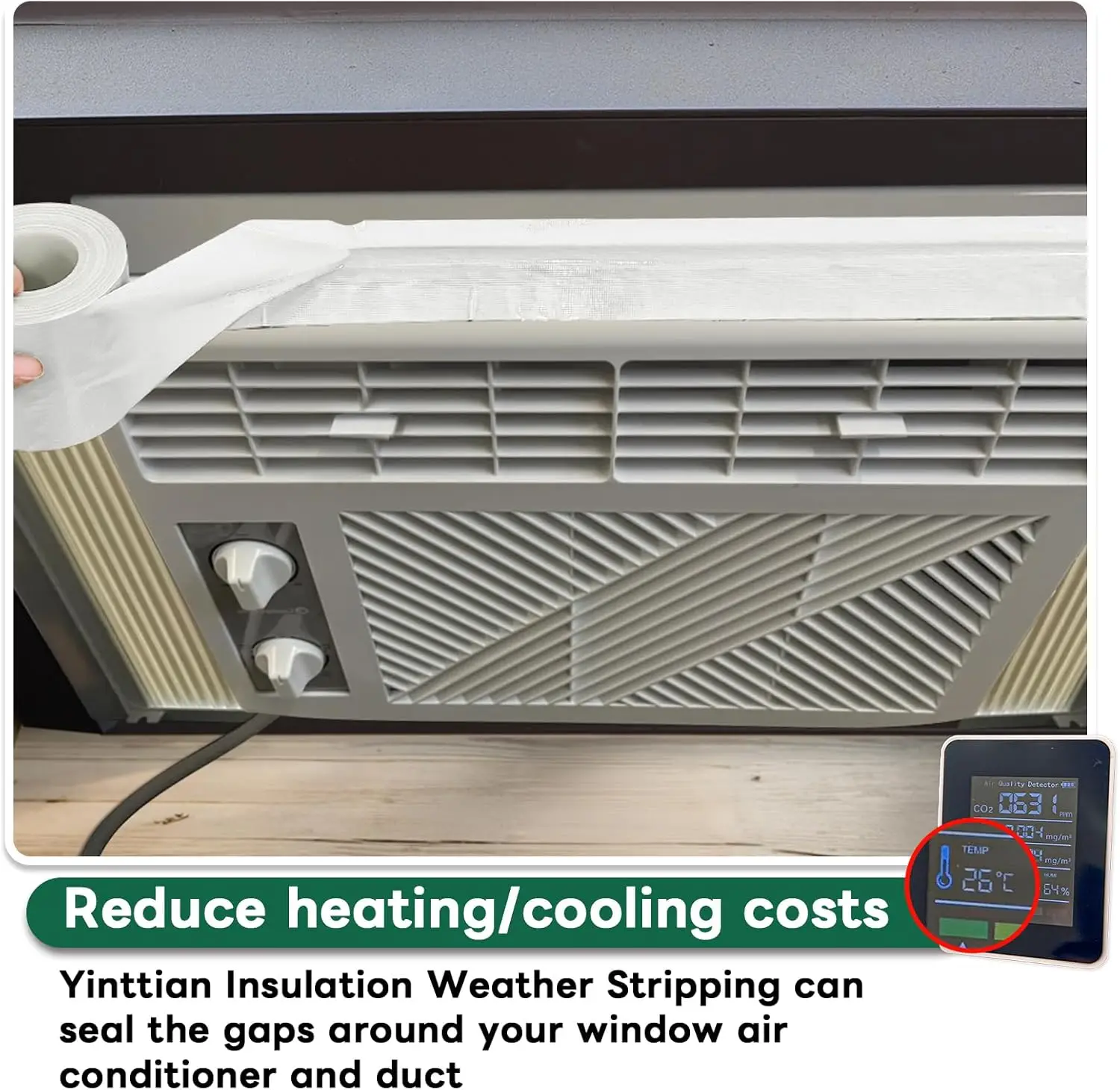 شريط عزل النافذة، نافذة مكيف الهواء العازل AC الختم حول الإطار، مانع للهواء الحراري البارد، شريط مقاوم للماء للقناة #3