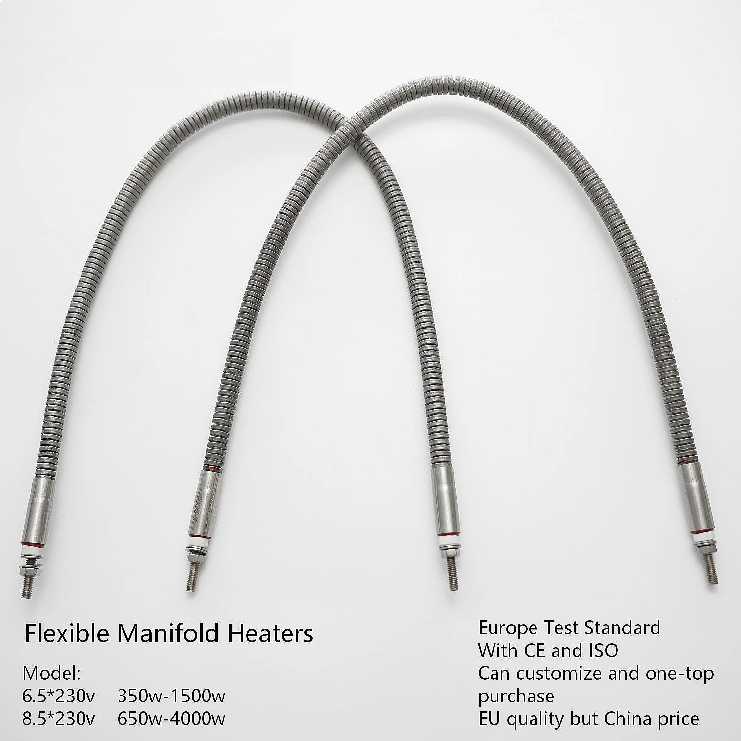 230V Flexible Manifold Heating Element Stainless Steel 6.5mm‑8.5mm Diameter Industrial Electric Heater