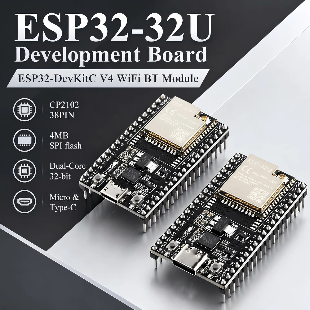 ESP32-DevKitC Entwicklungsboard mit ESP32-32U WLAN-Modul, USB Micro Type-C 38PIN ESP-32 CP2102 – Detail 1