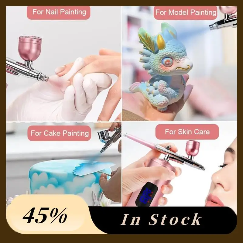 

A78K Новый комплект аэрографа с ЖК-дисплеем и воздушным компрессором, 3-ступенчатый беспроводной аэрограф с шлангом для косметики, живописи, искусства