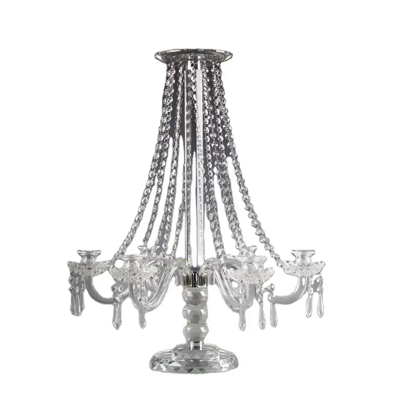 

Wholesale Price Crystal Candle 9-arm Wedding Center Ornament Hot Sales