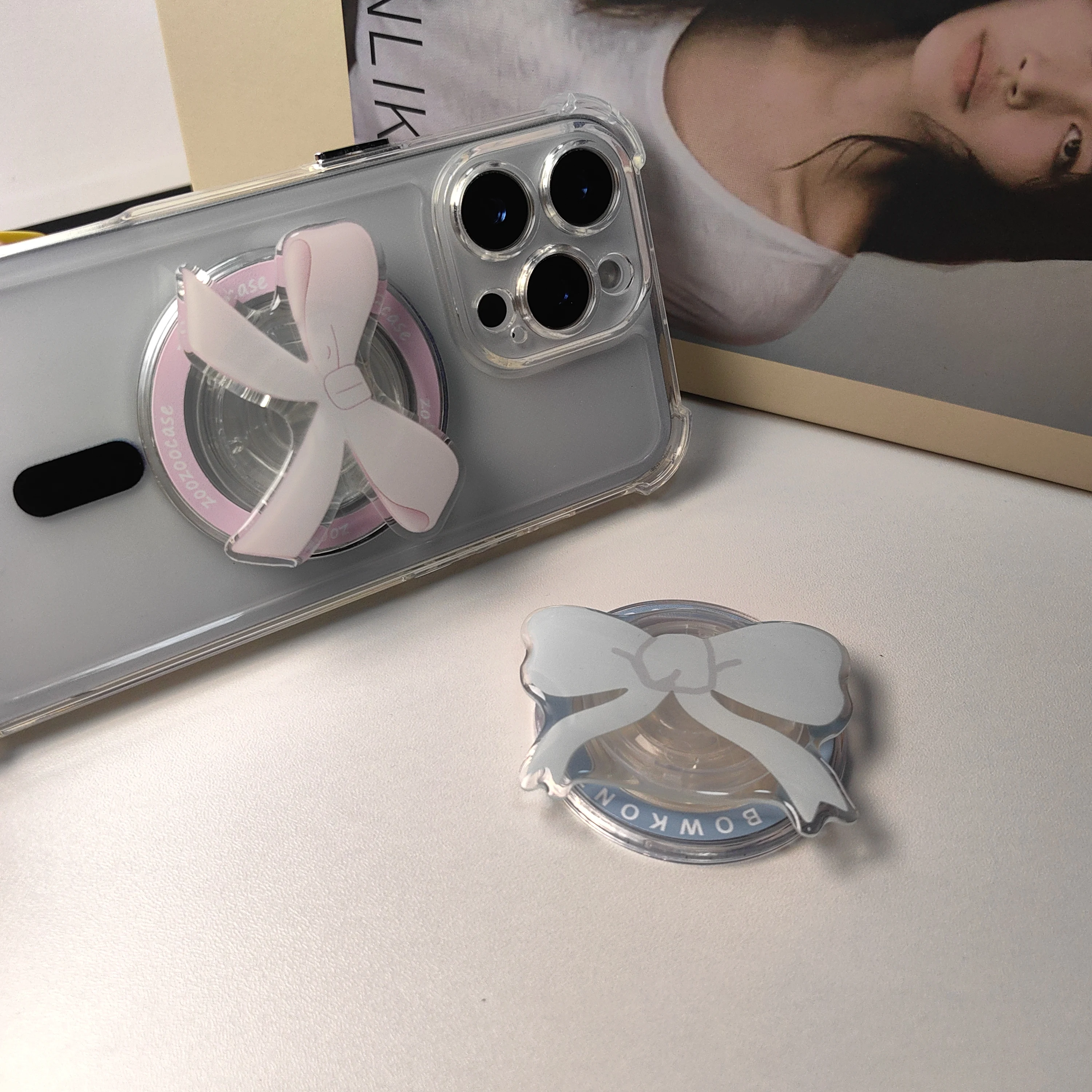 

Корейский милый однотонный держатель для телефона с бантом Griptok, поддержка iPhone, чехлы Samsung, ручка Tok, кронштейн для гнезда, подарок для девочки