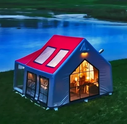 Large Inflatable Tent, 420x513x330cm 8-10 Person Family Camping Tent, Waterproof 4 Season Cabin Tent