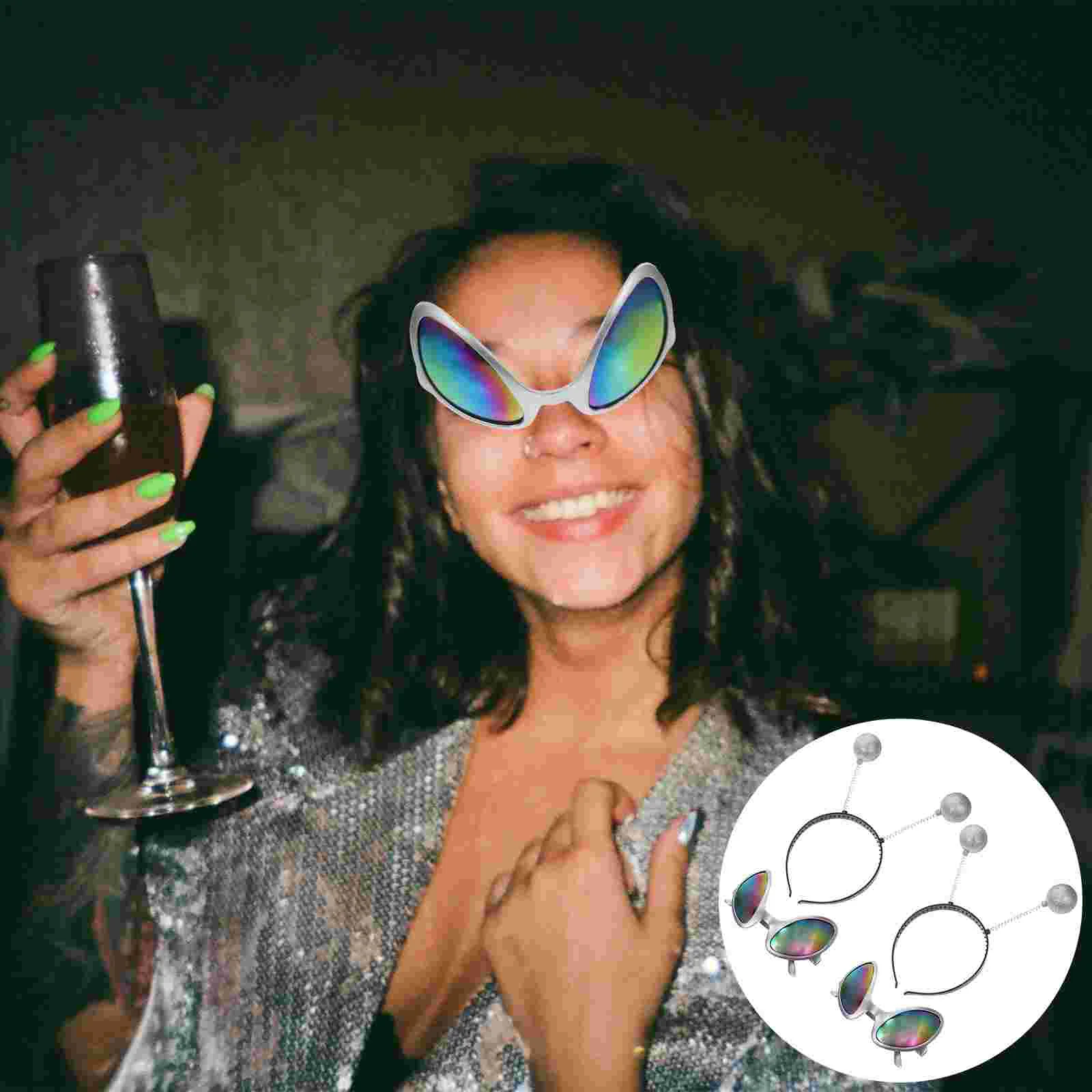 2set Glasses Headbands Novelty Costume Accessories Party Decorations Festival Headdress Fashion Headwear Cosplay Props