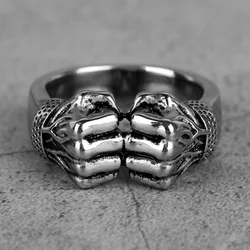 316L Stainless Steel Angry Fist Power Man Men Rings Punk Rock Hip Hop Creativity Personality for Male Boy Fashion Jewelry Gift