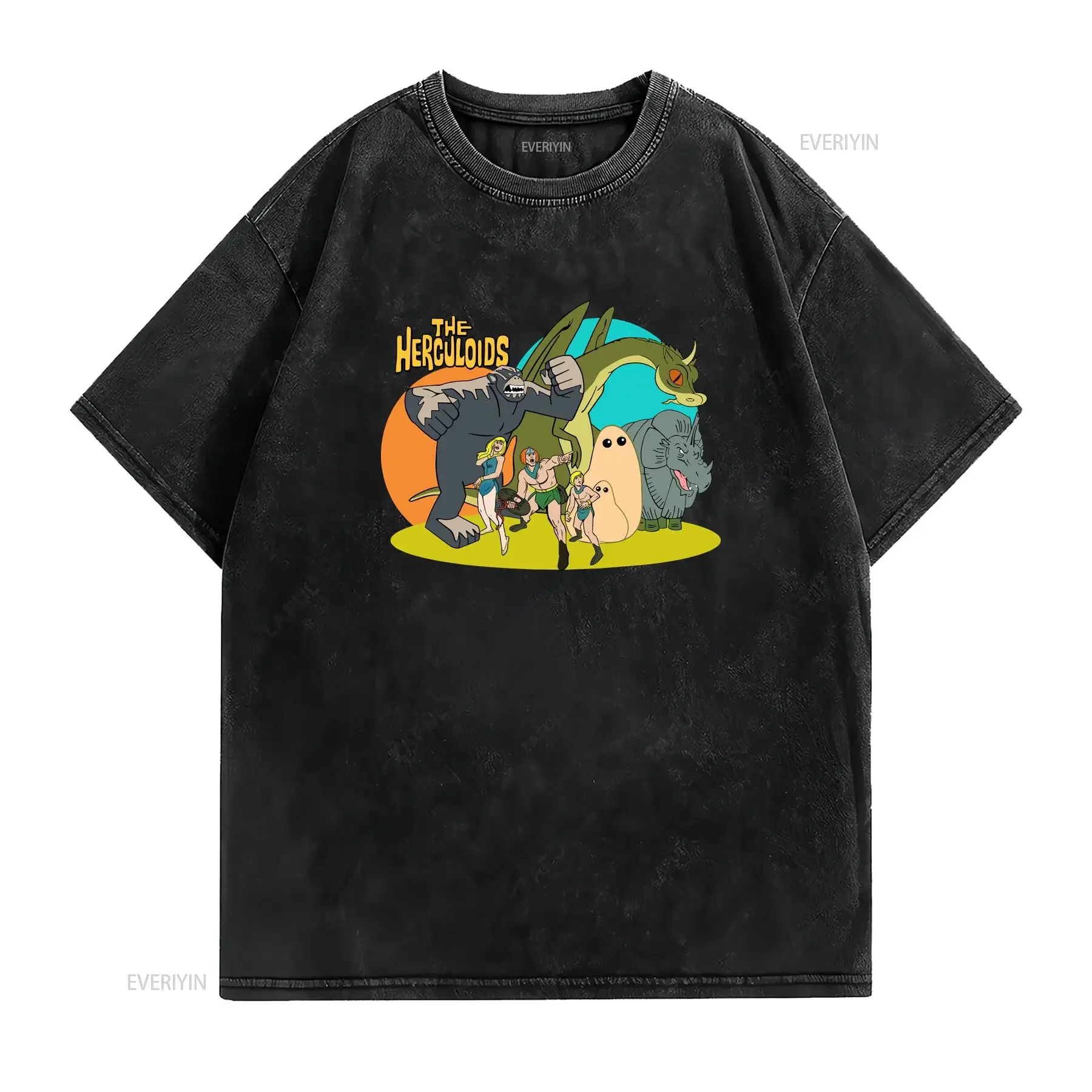 BEST ONE The Herculoids Cartoon TV Show Logo T Shirt Funny Size S to 5XL vintage Washed streetwear Versatile Casual Soft