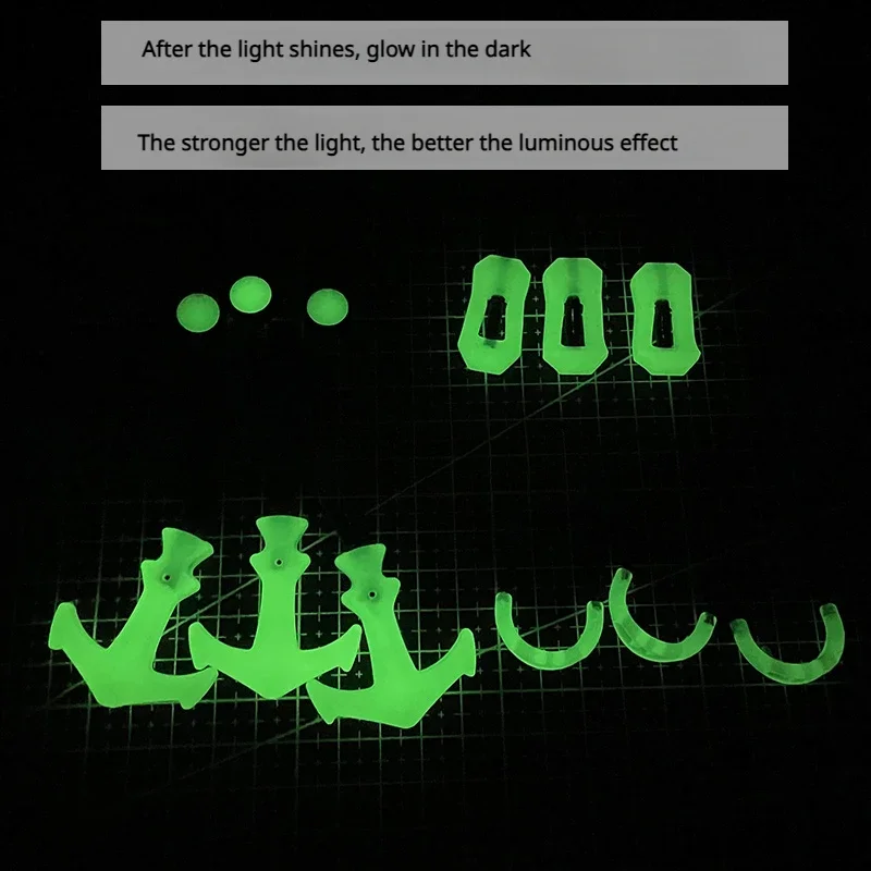 3pcs Tactical Luminous Zipper Head Pirate Ship Anchor Pendant Zipper Rope DIY Handle Accessories PU Pull Rope