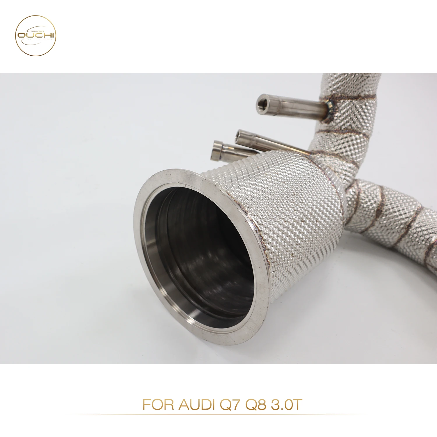 

Ouchi Stainless Steel Downpipe For Audi Q7 Q8 3.0T With Heat Shield High Performance Exhaust System Upgrade Part