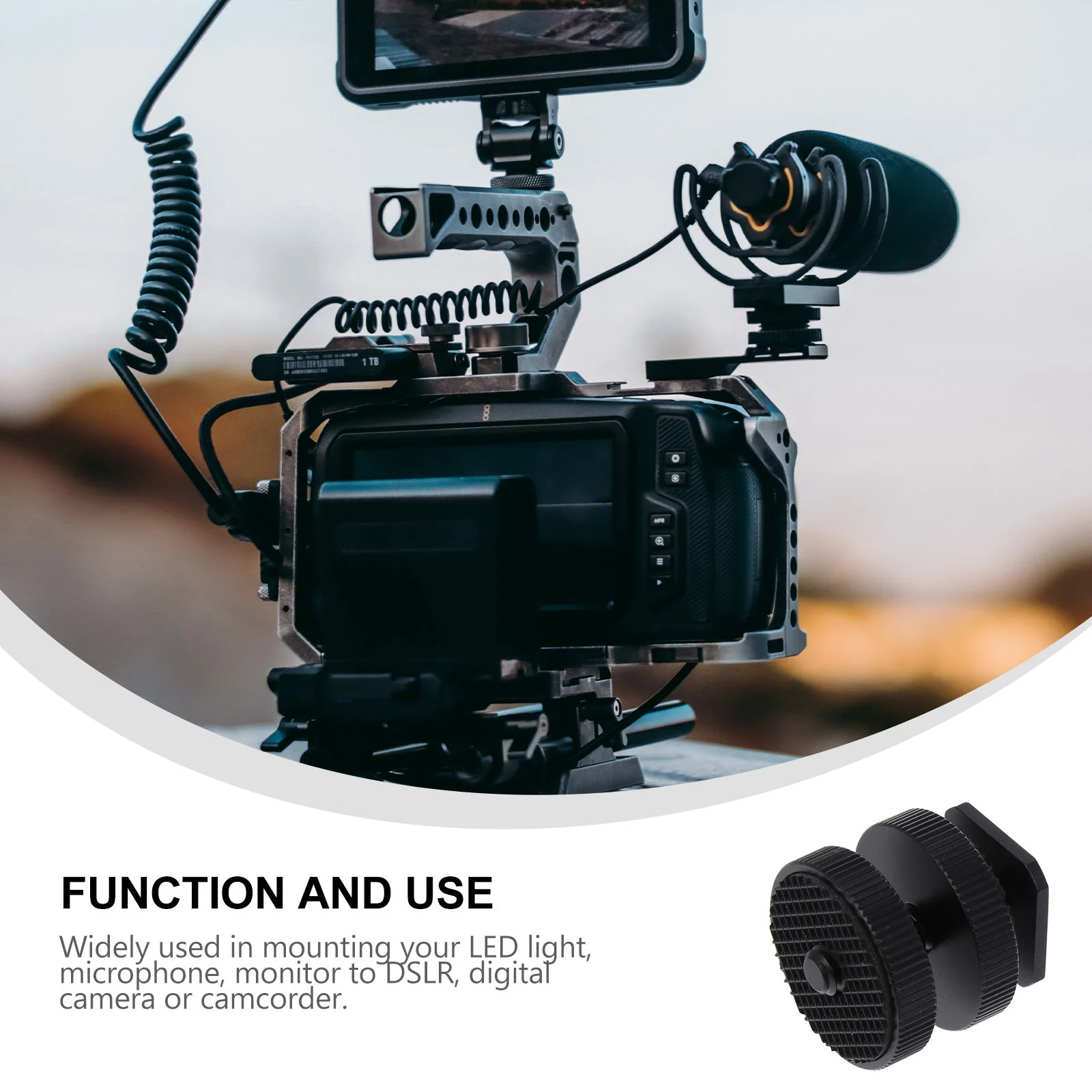 

3Pcs Hot Shoe Screw Adapter Aluminum Alloy Flash Mount Tripod Screw Adapter for Dslr Camera Rig LED Light Monitor