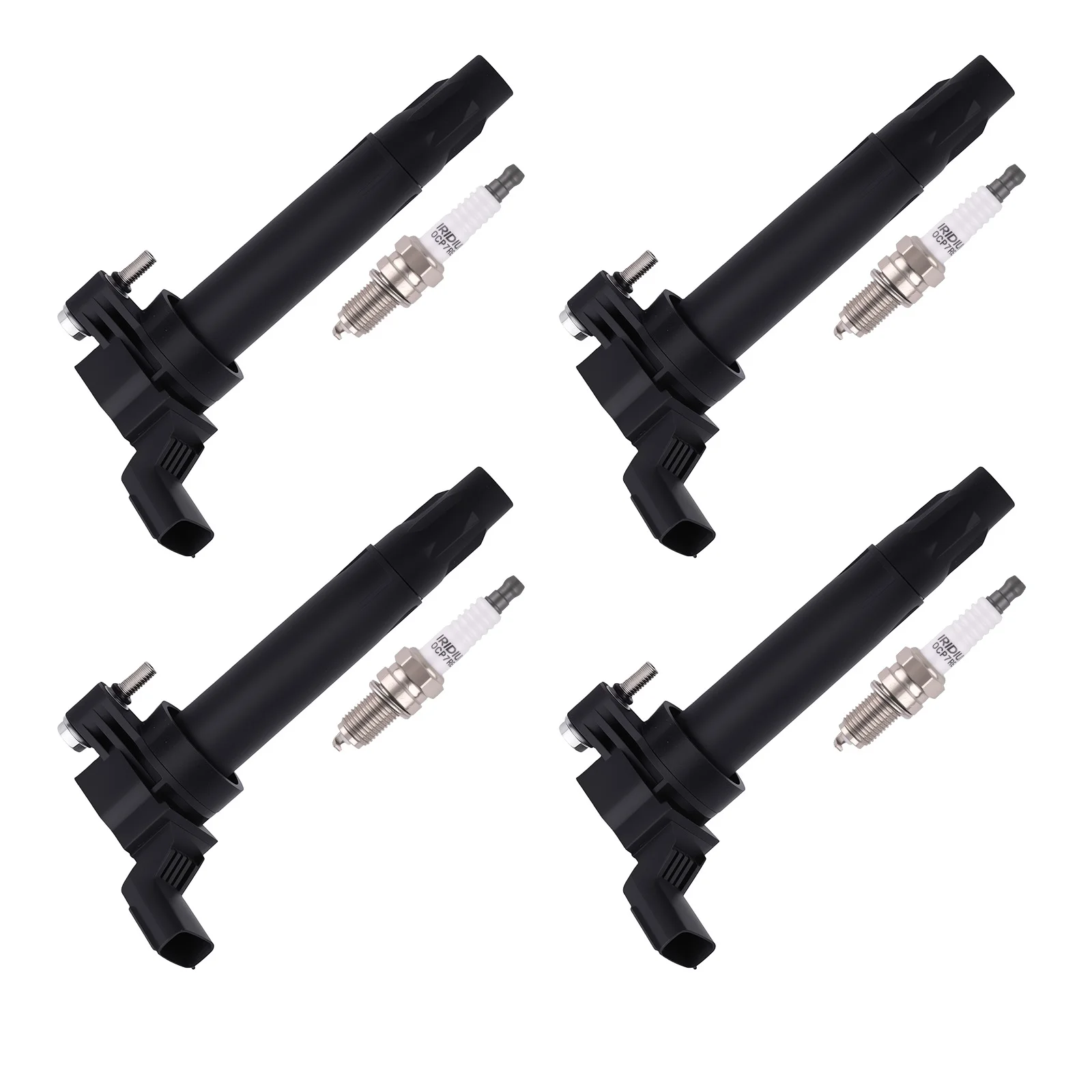 

4x Ignition Coil + Spark Plug Set for Chevrolet Spark L4 1.2L 2013-2015