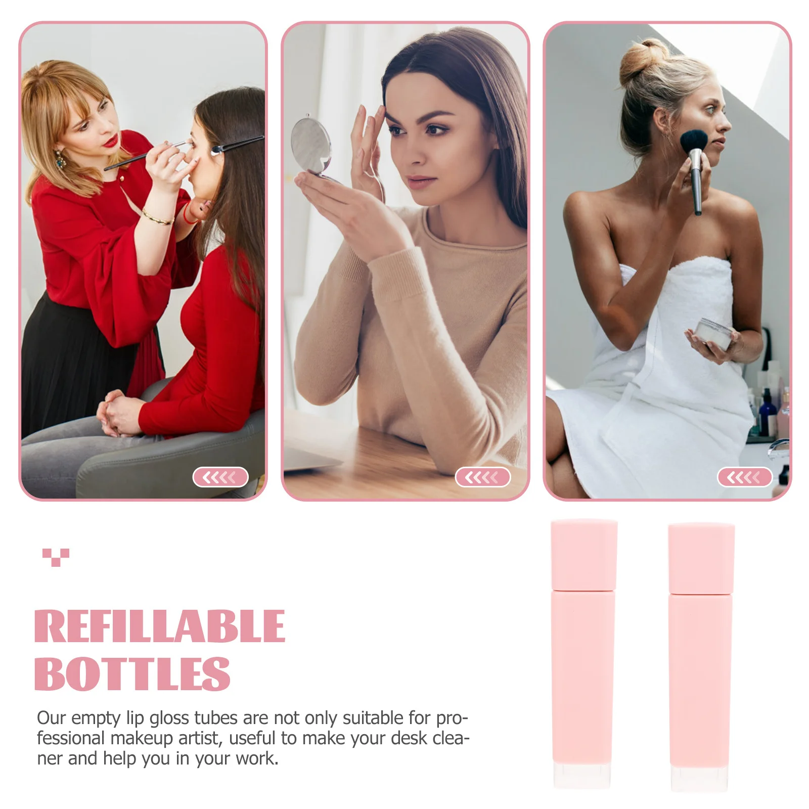 4Pcs 립글로스 튜브 리필 가능 플라스틱 용기 5G DIY 립스틱 빈 병 여성 도구 DIY 립스틱 컨테이너
