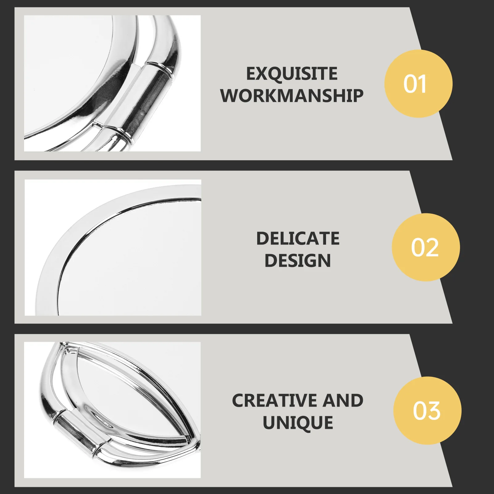 1 Stück stilvoller Tisch-Make-up-Spiegel, klare Oberfläche, stabile Basis, modisches Design, ideal für tägliches Make-up und Geschenk