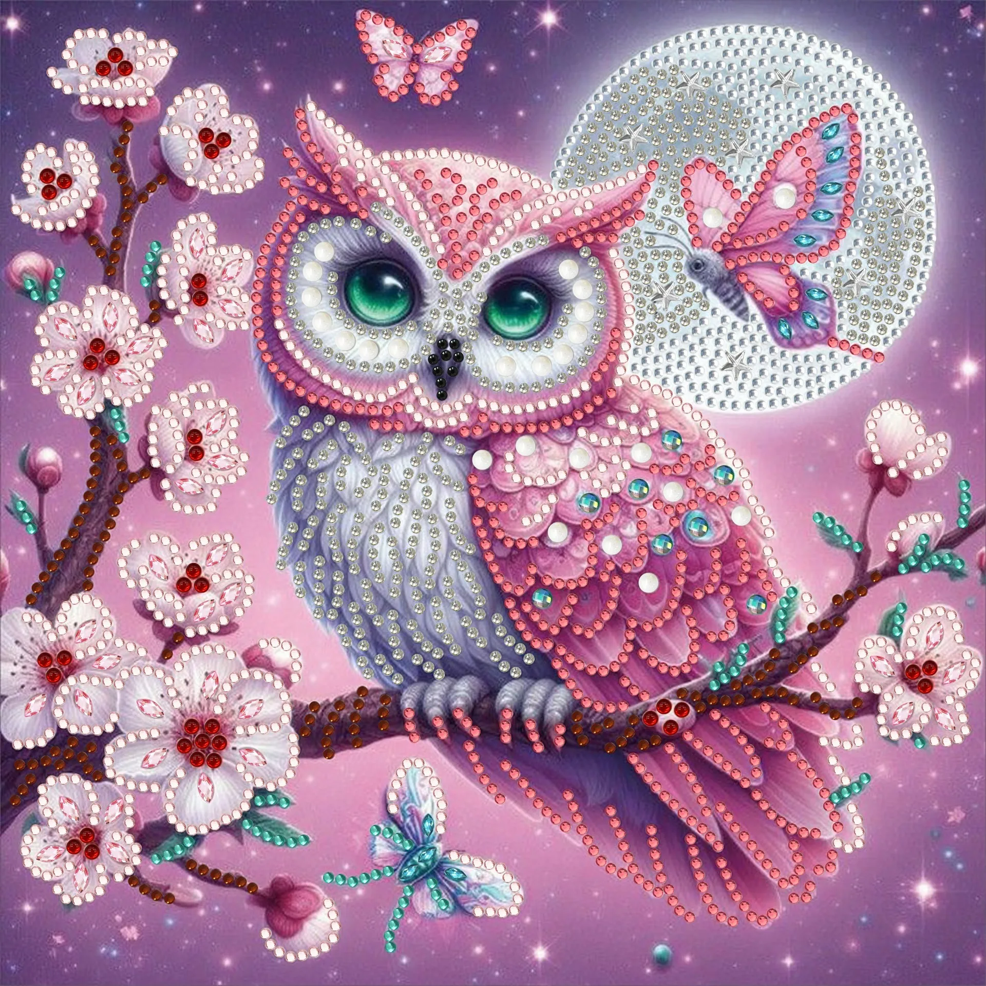 Animals Pattern Diamond Painting Kit Owl Special Shape Rhinestone Diamond Art Painting Kits for Gift Home Wall Art Decor