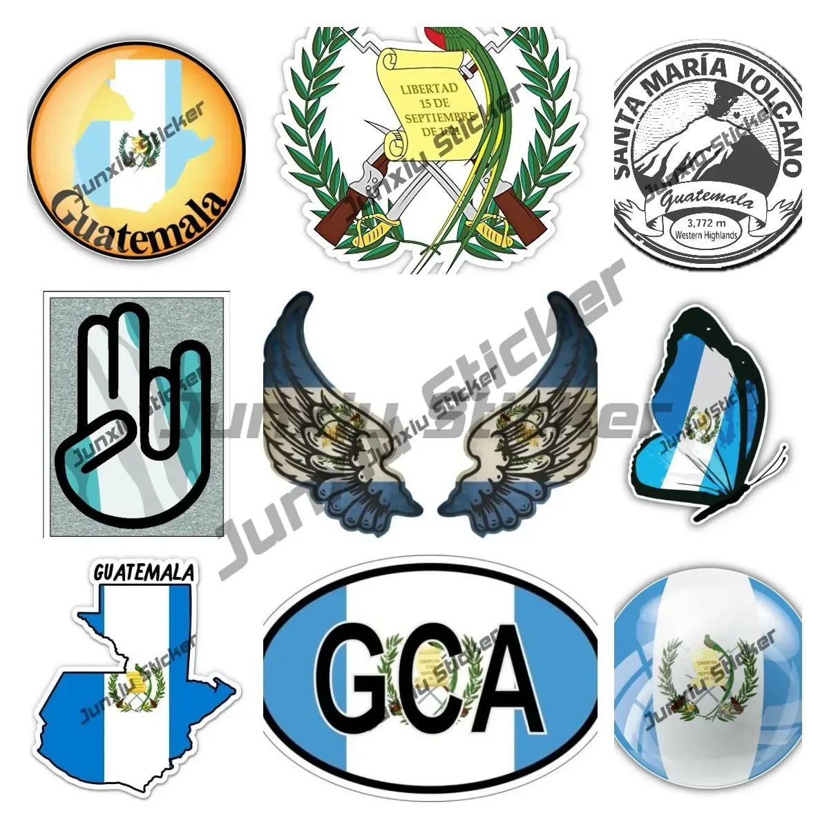 

Creative Guatemala Flag Wings Map Hand Sticker Guatemala Decal Anti Scratch Exterior Decor Graphic Beauty for Bumper SUV Trunk