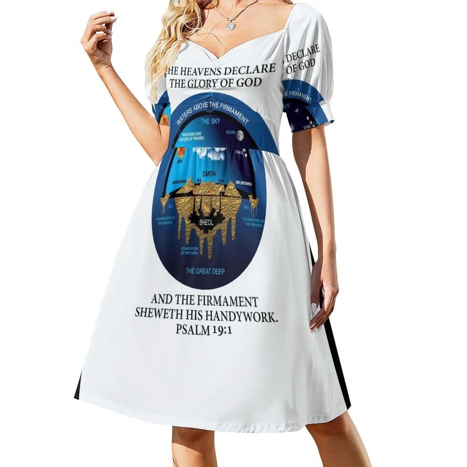 

Ancient Hebrew Cosmology Concept Psalm 19:1 KJV version Short-Sleeved Dress women's clothing korea stylish women clothes
