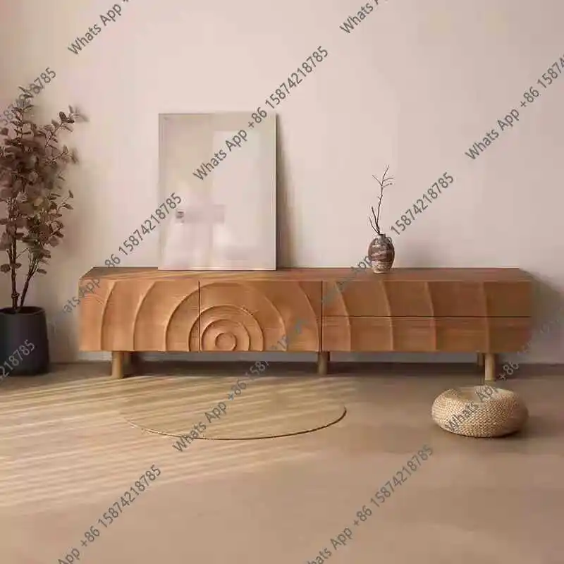 

Nordic simple solid wood home living room TV cabinet storage cabinet floor designer can be customized