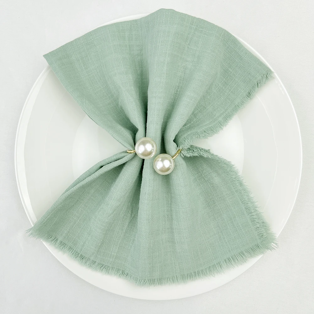 10pcs Sage Green Cloth Napkins Factory Wholesale Serving Cotton Napkins Serviette Gauze Towels Wedding Party Table Decoration