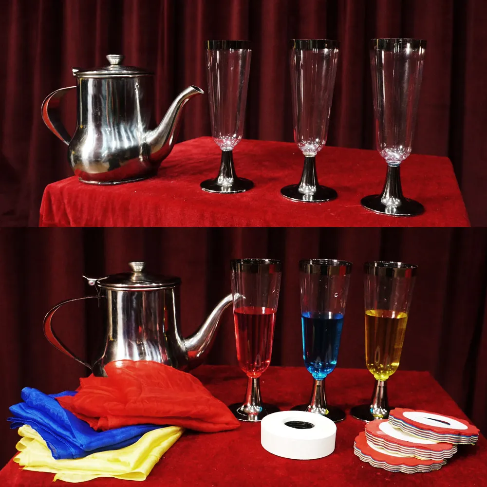 Liu Qian Magicah Kettle Production Una tetera que tiene diferentes colores de agua y seda Magic Trick