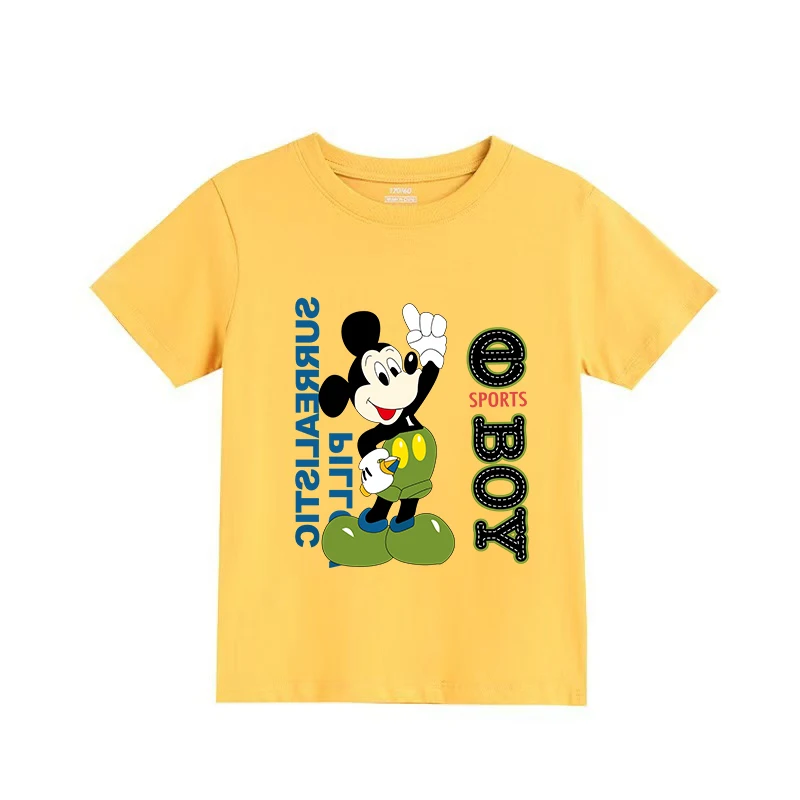 

7~13 Age Kids T-shirts Summer Disney Mickey CasualSport Clothes Children'sShort Sleeve Tshirt
