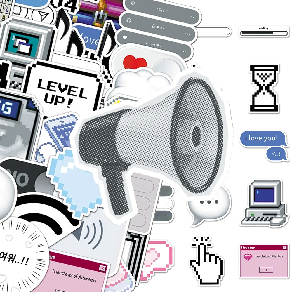 10/30/50pcs Funny Internet Programmer Cartoon Graffiti Stickers for Stationery Phone Skateboard Car Cute Deecoration Sticker Toy