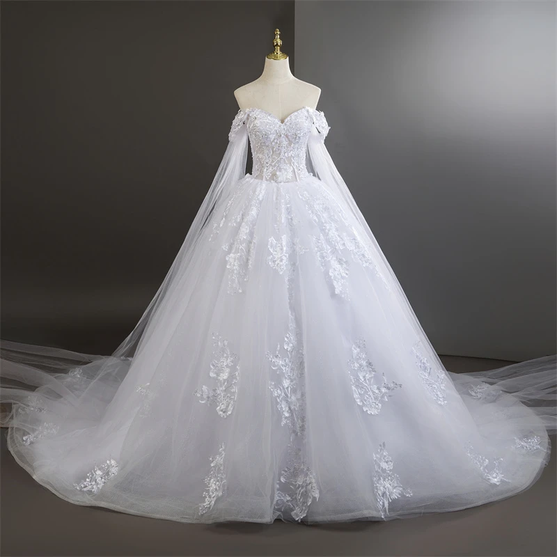 Słodkie Suknie Ślubne Luksusowa Koronkowa Suknia na Przyjęcie Weselne z Trenem Klasyczna Suknia Ślubna Szyta na Miarę Nowość 2025 Plus Size