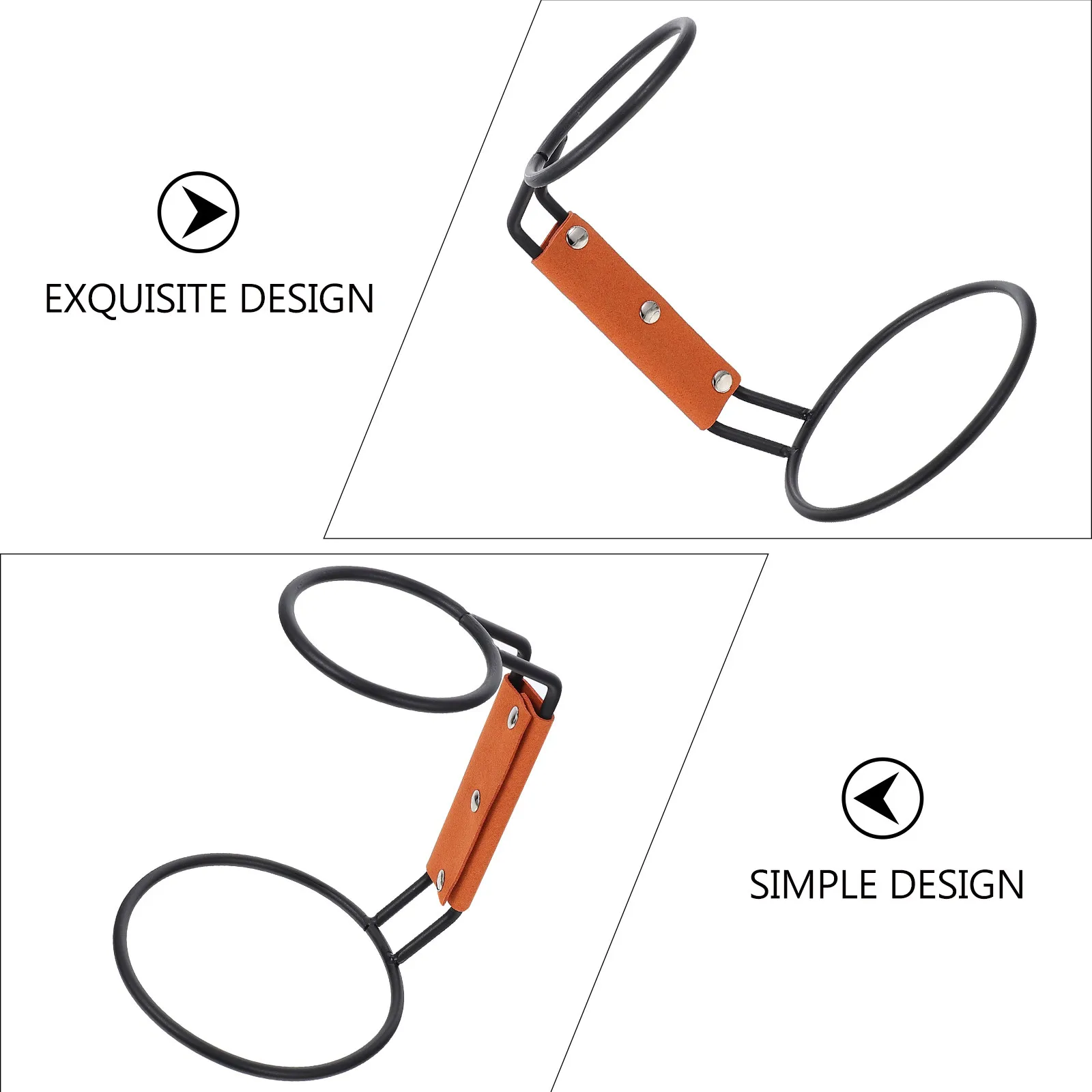 

1Pcs Coffee Dripper Stand Iron Base Black Simple Design Round Hole Support Non-Slip Handle Coffee Filter Rack Manual Welding