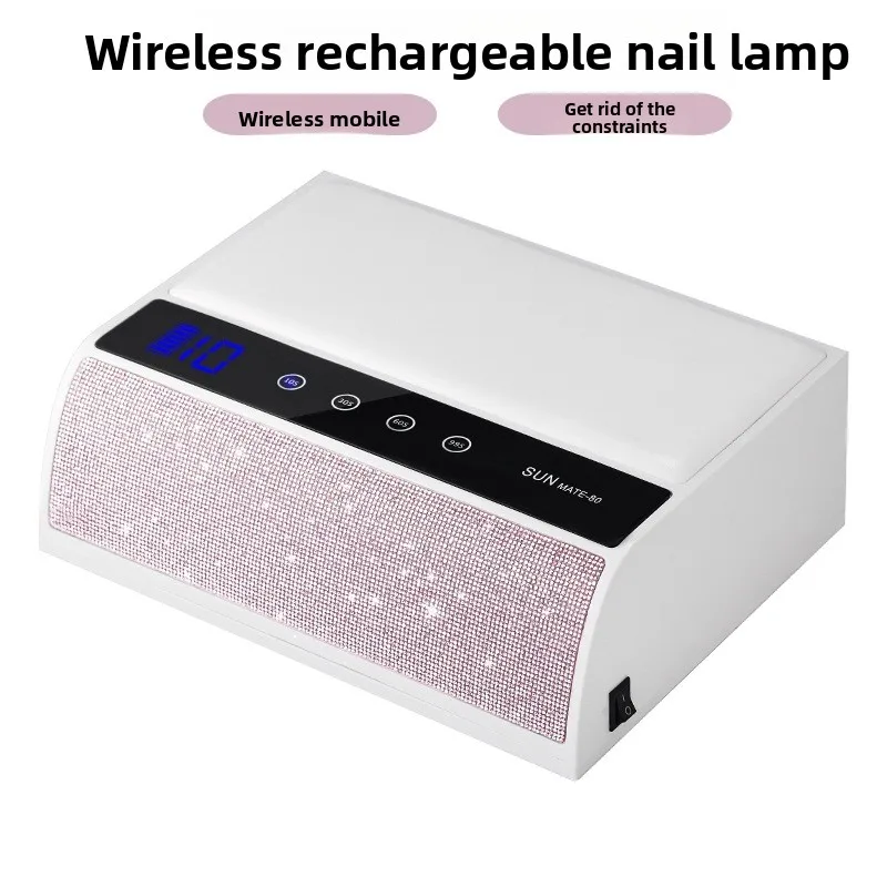 Wireless Rechargeable Nail Lamp Double Hand Large Space Press on Nail Dryer Fast Dry No Black Hand UV Nail Lamp  Tool