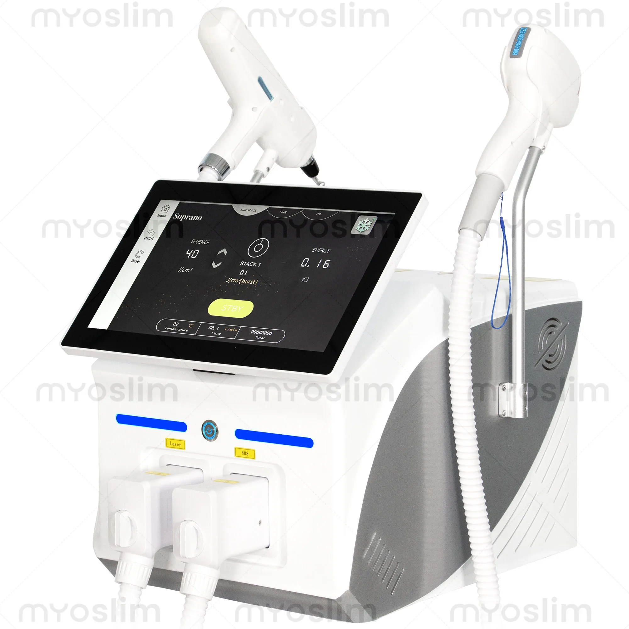Titanium Soprano 2 in 1 Diode Hair Removal Device 4 Wavelengths Tattoo Removal Strong Hair Removal Equipment
