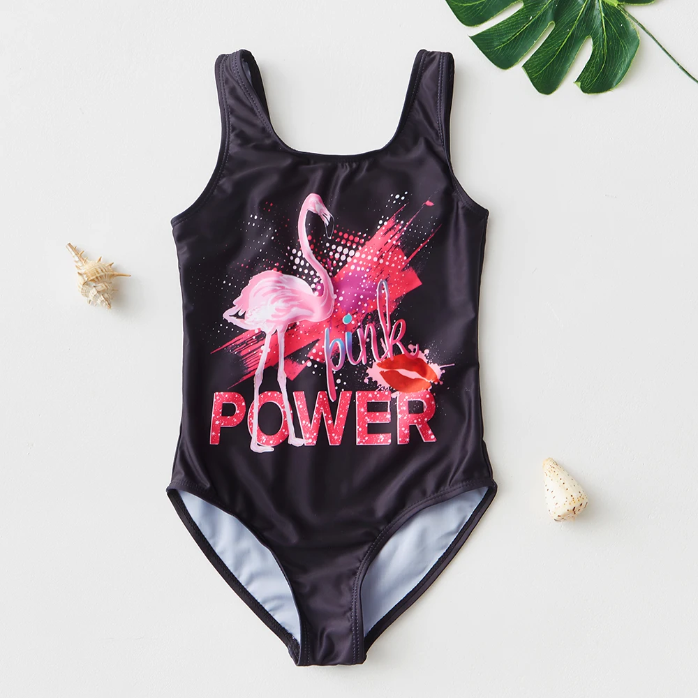 Bañador de una pieza para niñas, traje de baño de 1 a 14 años, ropa de playa